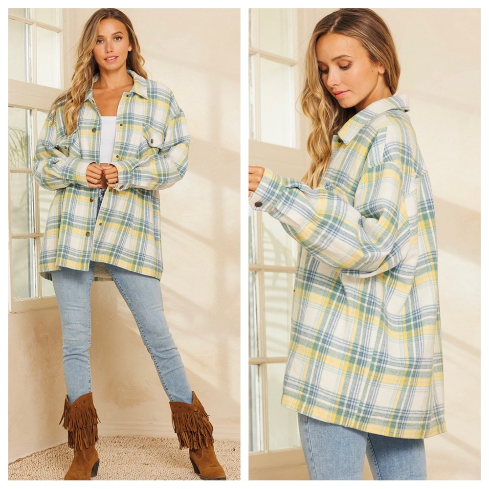 Retro Chic Plaid Jacket With Fur Sherpa Inside